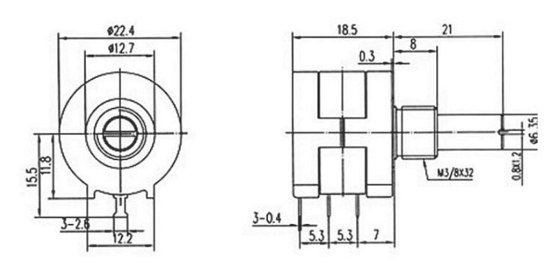 3590s邦士電位器參考圖紙 3590s邦士電位器參考圖紙